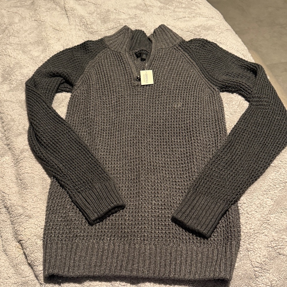 Aeropostale Charcoal Knit Sweater with Zip